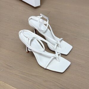 OAK + FORT White Strappy Heels